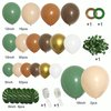 PERPAOL 148PCS Sage Green Brown Balloon Garland Kit, Jungle Safari Woodland Forest Wild One Camper Balloon Arch, Olive Green Gold Coffee Cocoa Balloons for Birthday Wedding Shower Party Decorations
