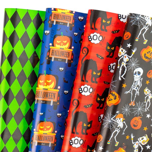 WRAPAHOLIC Wrapping Paper Sheet - Christmas Kraft Wrapping Paper - 1 Roll Contains 8 Sheets - 17.5 inch X 30 inch Per Sheet