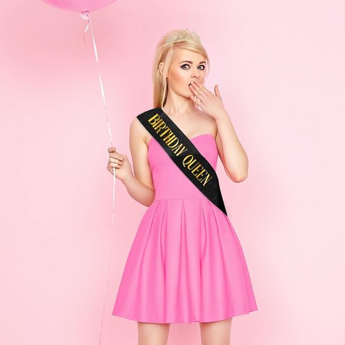 Black Birthday Sash and Crown for Women,Happy Birthday Sash for Women,Birthday Queen Sash and Crown,Birthday Tiara for Women,Happy Birthday Decorations for Women,Birthday Crown Adult Woman,Girls Tiara