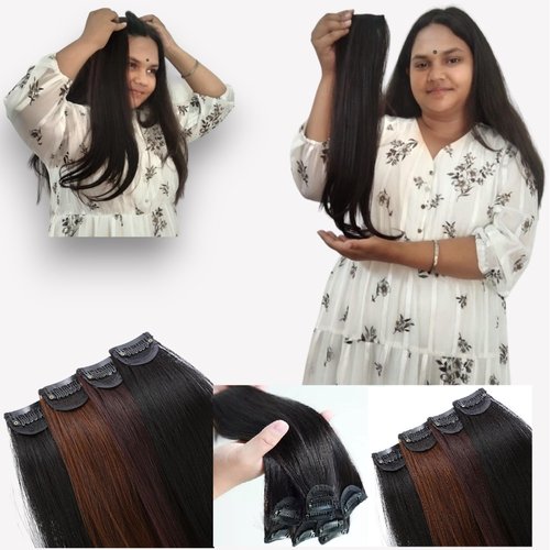 One-Clip Invisible Hair Patch for Women, Seamless Clip in Human Hair Extensions, Ultra Thin Invisible Clip On Hair Extensions for Fine Thin Hair Women (Dark Brown, 12 Inches)
