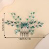 Teyglen Emerald Green Crystal Hair Comb Silver Bridal Rhinestone Headpiece Handmade Green Wedding Hair Comb for Bride Hair Accessories for Women