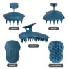 PHOVSUV 2pcs Shampoo Brush Hair Scalp Massager,100% Silicone Scalp Scrubber,Scalp Exfoliator for Stress Relax Hair Growth(Dark Blue+Green)