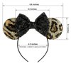 CHuangQi Mouse Ears Headband with Shiny Bow, Double-sided Sequins Glitter Hair Band, for Birthday Party Celebration & Event (XC31)