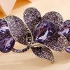 Missgrace Vintage Flower Blue Purple Design French Barrettes Hair Clasps Hair Accessories Bridal Wedding Prom Party Shiny Hair Comb for Women (Purple)