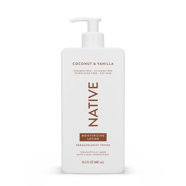 Native Body Lotion Contains Naturally Derived Plant-Based Moisturizers for Women and Men | Restores Dry Skin, Coconut & Vanilla, 16.5 fl oz