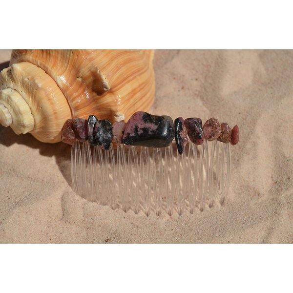 Rhodonite Stone Hair Comb