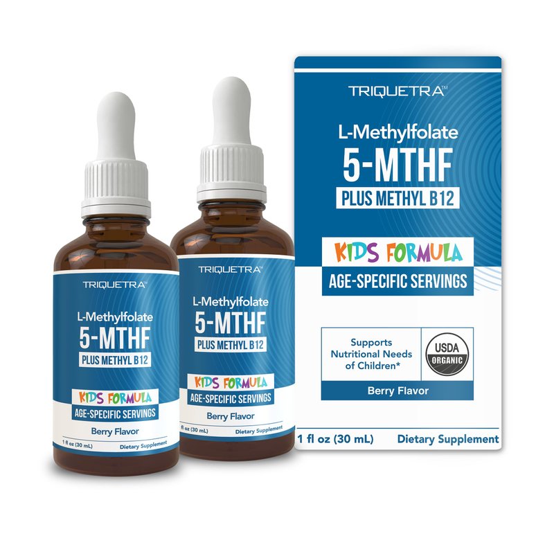 Organic Kids Methylfolate + Methyl B12 Cofactor - Organic Berry Flavor, Sublingual Form - 5-MTHF ...