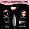 SINOKAME 600pcs Extra Short Almond Nail Tips, Improved Pre-etched XS Small Almond Full Cover Fake Nails for Tiny Small Petite &Average Nail Beds, Clear Gel Press on Nails Short for Nail Extensions
