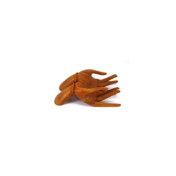 Natural Color Tropical Wood Hands Business Card Holder