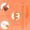 60 Pieces Flexible Curling Rods Twist Foam Flexi Rods No Heat Hair Rods Hair Rollers and Steel Pintail Rat Tail Comb for Long Hair Short Hair Women Girls (9.45 x 0.31, Orange)