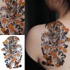 Oottati 6 Sheets Arm Fake Waterproof Temporary Tattoos Stickers Colorful Japanese Prajna Tiger Panda Lotus Koi Carp Samurai