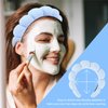 ACO-UINT 6Pcs Blue Spa Headband and Wrist Washbands Set, Skincare Headband Face Wash Headband Makeup Headband, Hair Claw Clip and Powder Puffs for Women and Girls