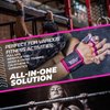 JerkFit WODies Pink 3 Hole Gymnastics Grips with Wrist Support (Medium) - Latex Free Elastic Pull Up Grip for Cross Training, WODs, Weightlifting - Workout Grips for Men and Women for Palm Protection