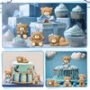 6 Pcs 3D Bear Cake Toppers Bear Cake Decorations Baby Shower Cake Decorations Bear Party Favors Bear Home Ornaments for Baby Shower Bear Theme Birthday Party Cake Supplies Boys Girl Gifts(Blue)