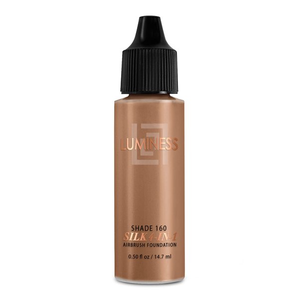 Luminess Air Silk 4-In-1 Airbrush Foundation- Foundation, Shade 160 (.5 Fl Oz) - Sheer to Medium Coverage - Anti-Aging Formula Hydrates and Moisturizes - Professional Makeup Kit for Cordless Air Brush