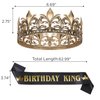 SWEETV Birthday King Crown and Sash, Royal Gold King Crown for Men Party Decoration Prom Birthday Gifts for Men King Pageant Crown, Gold