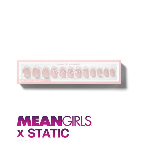 Mean Girls x Static Nails Honorary Plastic - Reusable Pop-On-Manicures - Seamless & Natural Looking Press On Nails - Award-Winning Long-Lasting Stick On Nails