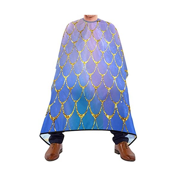 Colorful Mermaid Fish Scales Pattern Barber Cape Salon Cape Haircut Apron Hair Cut Cape Waterproof, 55"x65"