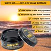 "Goiple Hair Care Kit for Men's 360 Wave - Pomades for Strong Hold, Easy Wash, Moisture Control, Silky Shine & Training, Curved Brush, Durag Cap Set, Du-rag, "