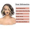 Highlights Color Synthetic Wavy BoB Wigs for Black Women Side Part Short Curly Wavy Bob Wigs Shoulder Length Wig 10" Natural Black Bob Wavy Wigs for Daily Party Use Heat Resistant Fiber(H4/24#)