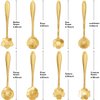 Maitys 16 Pieces Stainless Steel Flower Coffee Spoon Dessert Spoon Sugar Spoon Ice Cream Spoon Stirring Spoon Tea Spoon Milkshake Spoon Set for Tableware Kitchen, Cafe or Bar (Gold)