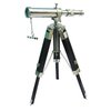 ECTORIA Nautical Collectible Silver Brass Handmade 10" Telescope with Black Wooden Tripod Stand Nautical Gift.