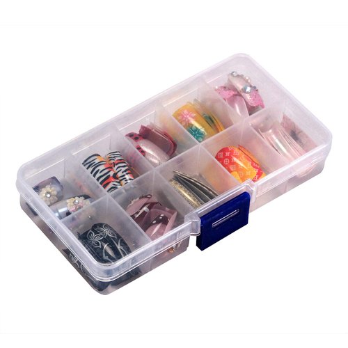 JETH 100Pcs Random Airbrush Original French Style False Acrylic Nail Art Tips in Box False Acrylic Salon10pcslot & Box Gel French Nail Art Tips,Acrylic Nails for Women Teen Girls(Colorful)