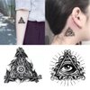 Oottati 2 Sheets Small Tiny Temporary Tattoo Stickers Black Triangle Eye