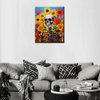 Graffitic Human Skeleton Oil Paint by Number Human Body Skull Painting by Numbers for Adults Kid Day of The Dead Digital Wall Art Home Modern Decor Sunflowers Artwork Boho Gift 16x20Inch(Frameless)