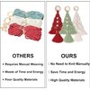 Dremisland Christmas Tree Decoration 3 Set Macrame Christmas Tree Decorative Hanging Ornaments Assembled Macrame Kits Boho Wall Hanging Decor for Christmas Tree Winter New Year Party Supplies