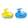Vtrem Scalp Massage Brush Dandruff 2 Pack Wet and Dry Shampoo Brush Scalp Massager with Soft Silicone Rubber Hair Brush Shower for Women, Men, Pet (Blue & Yellow)