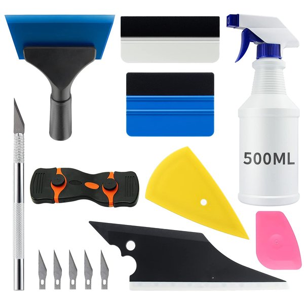 YXGOOD 9 Pcs Vehicle Car Window Tint Application Tools Kit Glass Protective Film Installing Tool Car Window Film Squeegee Auto Vinyl Wrap Installation Kit Squeegee for Vinyl (9)