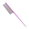 2Pcs Stainless Steel Dog Comb Pointed Tail Comb, Wide Fine Teeth Comb Flat Top Comb Lightweight Pet Hair Comb
