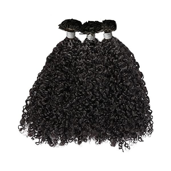RJ HAIR Curly Flat Tip Extensions Black Brown Human Hair U Tip Hair Extensions Pre Bonded Flat Tip Hair Extensions Balayage Keratin Flat Tip Remy Hair 100g (18inch 100 Strand, Natural Color)