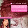 99j Burgundy Lace Front Wigs Human Hair 30 Inch 200 Density Deep Wave Lace Front Wigs Human Hair Pre Plucked Red Curly Human Hair Wig 13x4 HD Frontal Glueless Colored Wet And Wavy Loose Deep Wave