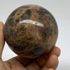 WatanGems 1.1 lbs, 2.8", 70mm, Natural Black Moonstone Sphere Ball Gemstone, Polished, Home Decor, Collectible from Afghanistan, B37522