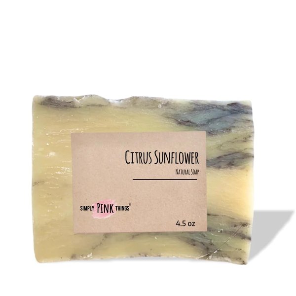 Simply Pink Things Citrus Sunflower Natural Soap (4.5 oz.) Paraben Free, Vegan, Natural and/or Organic Ingredients
