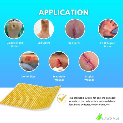 AWD Manuka Honey Gauze Dressing - 100% Impregnated Medical Grade Honey Patches - Medical Supplies, Wound Care, and First Aid - Gauze Pads 10 Count (2"x2")