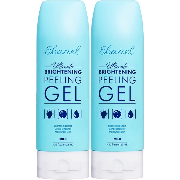 Ebanel Exfoliating Face Scrub Peeling Gel 2 Pack, Brightening Moisturizing Gentle Face Wash, Face Exfoliator Dead Skin Remover with Aloe, Vitamin C, Coconut Oil