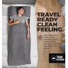 Tough Outdoors Sleeping Bag Liner - Adult Sleep Sack & Travel Sheets - for Backpacking, Hotels & Hostels - Lightweight Single & Double Camping Sleeping Bag Liners - Comfortable, Gray with Zipper