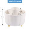 WNING Pen Holder for Desk, Pencil Holder,5 Slots 360° Degree Rotating Desk Organizers and Accessories, Cute Pen Cup Pot for Office, School, Home, Art Supply (white)