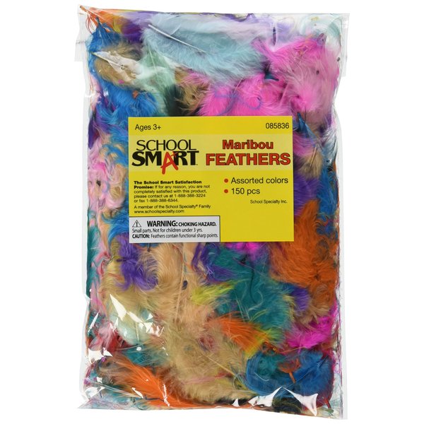 School Smart 85836 Maribu Feathers - 1/2 Ounce - Set of 150 - Assorted Colors