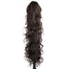 Yoanshop 24 Inch Long Messy Wavy Claw Clip Ponytail Extensions Synthetic Clip in Drawstring Curly Pony Tail Hair Extension Wig Hairpiece for Women (1B-33#)