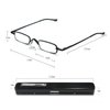 EYE ZOOM 2 Pack Metal Super Light Mini Reading Glasses with Compact Case, Black, 2.00
