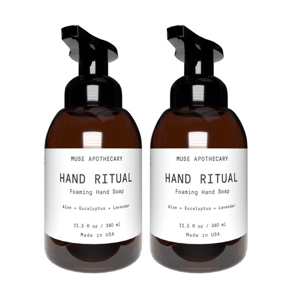 Muse Apothecary Hand Ritual - Aromatic and Nourishing Foaming Hand Soap, Infused with Natural Aromatherapy Essential Oils - USDA Certified Biobased - 11.5 oz, Aloe + Eucalyptus + Lavender, 2 Pack