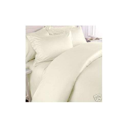Elegance Linen Wrinkle-Free- 1200 Thread Count Queen Size Egyptian Quality 3pcs Duvet Cover, Ivory