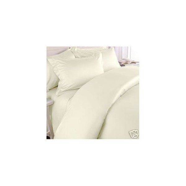 Elegance Linen Wrinkle-Free- 1200 Thread Count Queen Size Egyptian Quality 3pcs Duvet Cover, Ivory