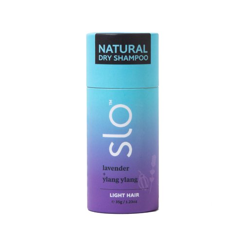 Slo | Natural Dry Shampoo Powder For Light Hair - 100% Natural Ingredients, Vegan & Cruelty Free, Talc-Free Blend, Paper Packaging | Lavender + Ylang Ylang, 1.23oz