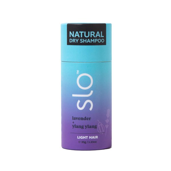 Slo | Natural Dry Shampoo Powder For Light Hair - 100% Natural Ingredients, Vegan & Cruelty Free, Talc-Free Blend, Paper Packaging | Lavender + Ylang Ylang, 1.23oz