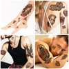 55 Sheets Temporary Tattoos,8 Sheets Full Arm Waterproof Flower Owl Snake Fake Halloween Tattoo Stickers for Adults Women Men,17 Sheets Half Arm 30 Sheets Small Tattoos Realistic for Kids Girls Boys